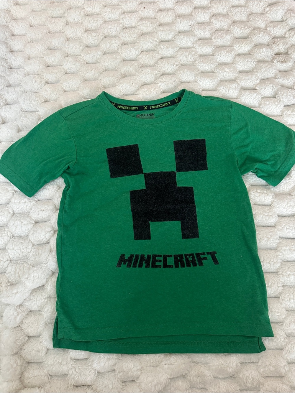 Minecraft Kids' Green Creeper Face Short Sleeve Tee